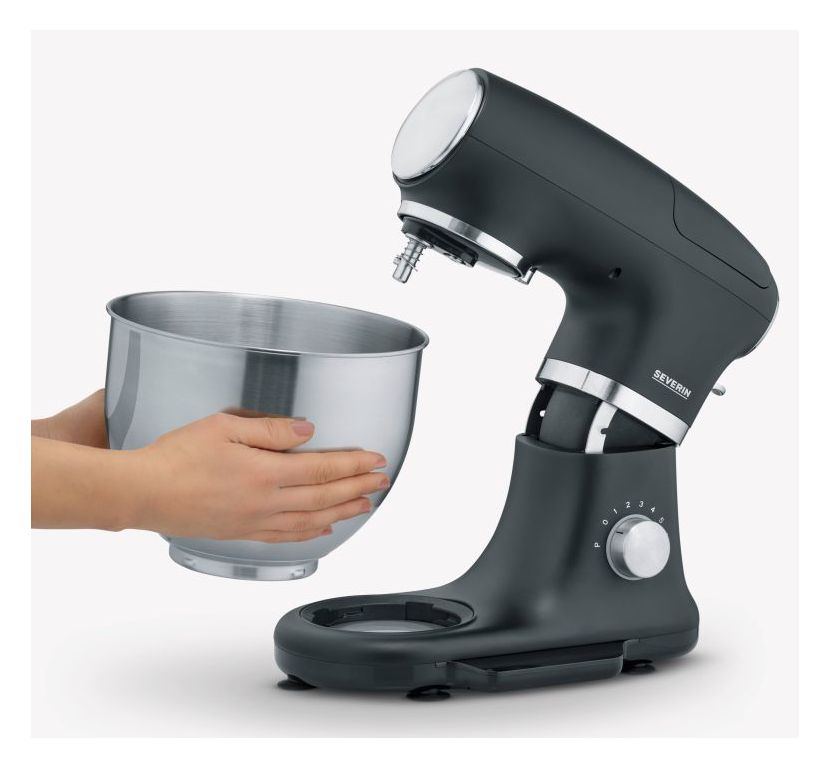 KM3898 1000 W Küchenmaschine 5,5 l mit Waage  (Schwarz, Silber) 