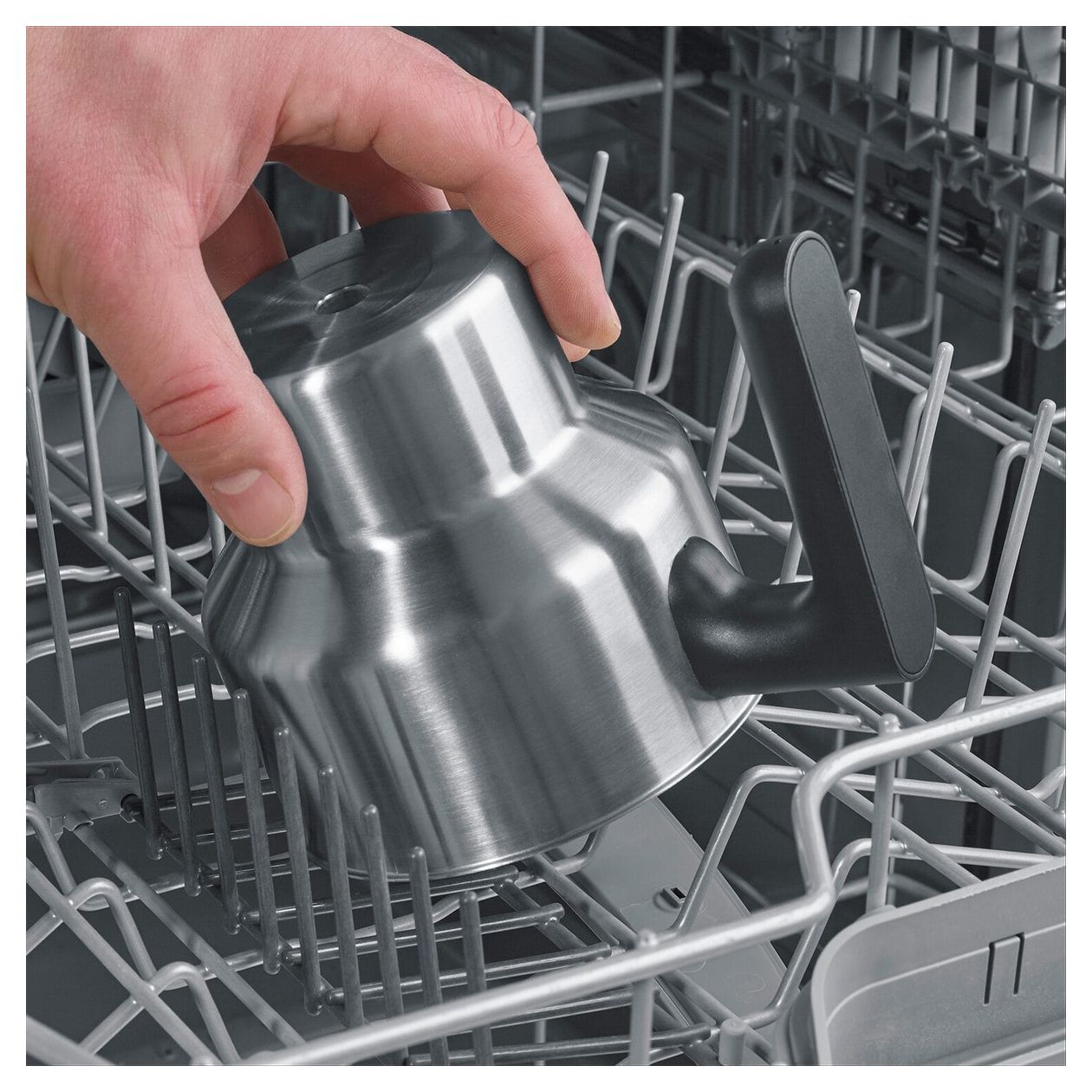 SM3579 Milchaufschäumer Handlicher elektrischer Milchaufschäumer ca. 220 ml (Schwarz, Gebürsteter Stahl, Silber) 