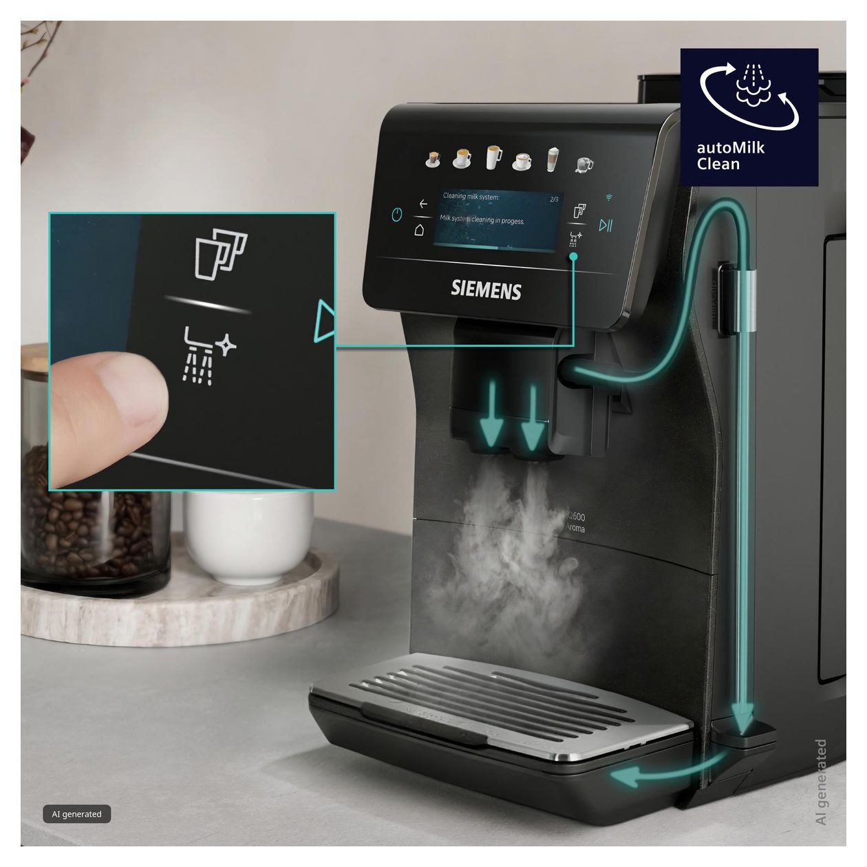 EQ600 TP603E08 iAroma Kaffeevollautomat 15 bar 1,8 l 300 g  (Schwarz) 