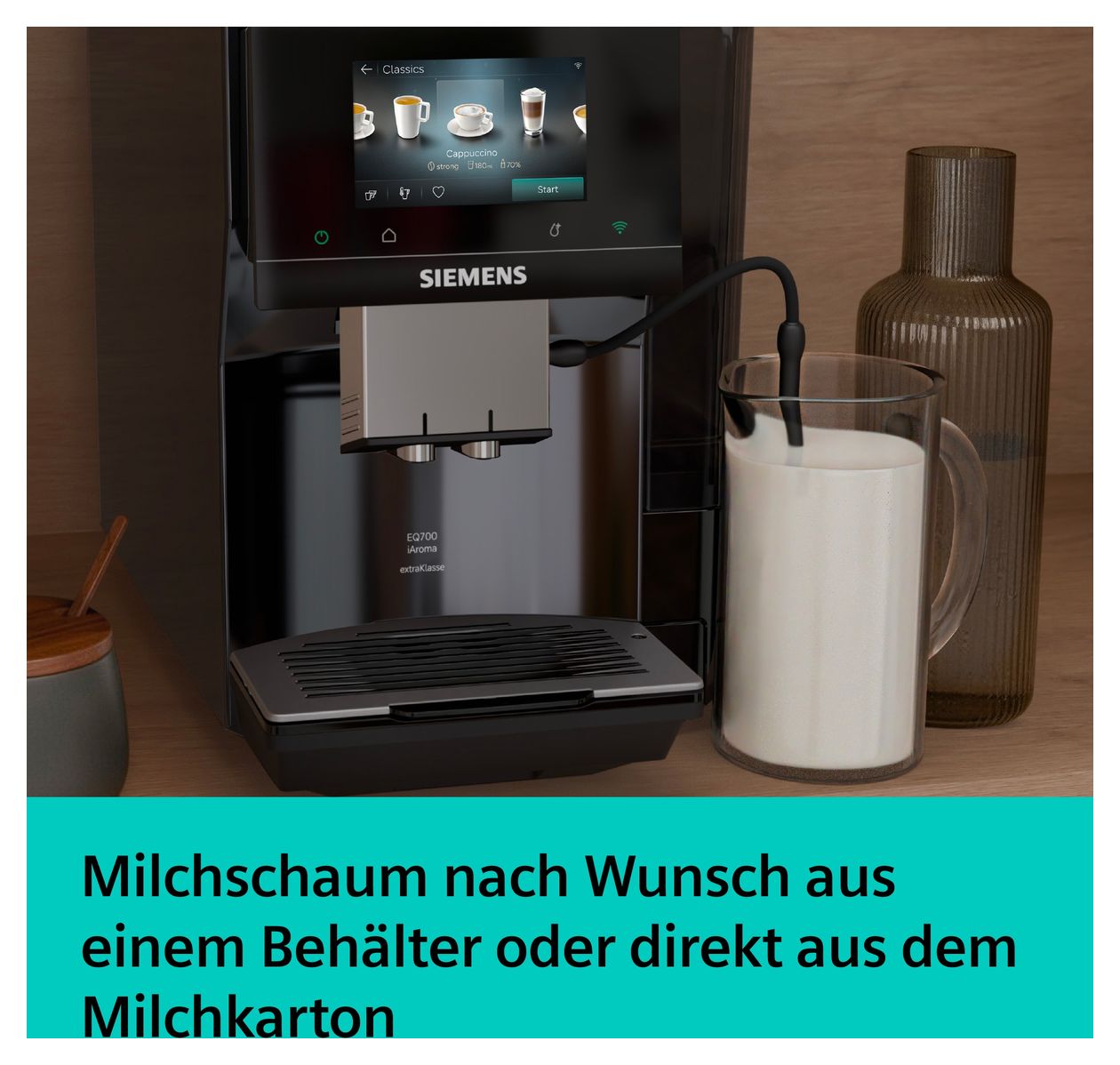 EQ700 TP727EF6 Kaffeevollautomat 19 bar 2,4 l 320 g  (Schwarz, Silber) 