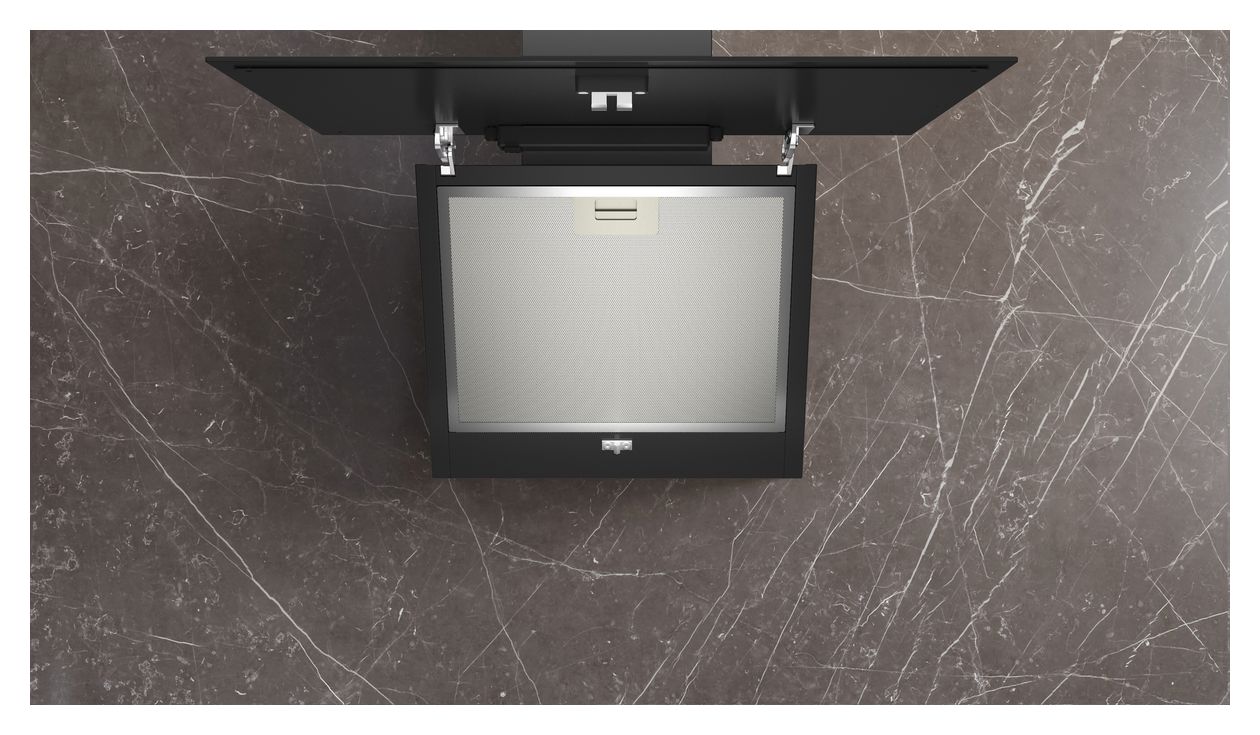 IQ100 LC65KDK60 Abluft/Umluft Dunstabzugshaube/Esse Wand 60 cm (Schwarz) 