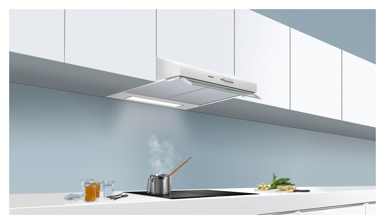 iQ100 LU63LCC20 Abluft/Umluft Dunstabzugshaube/Esse Unterbau 60 cm (Weiß) 
