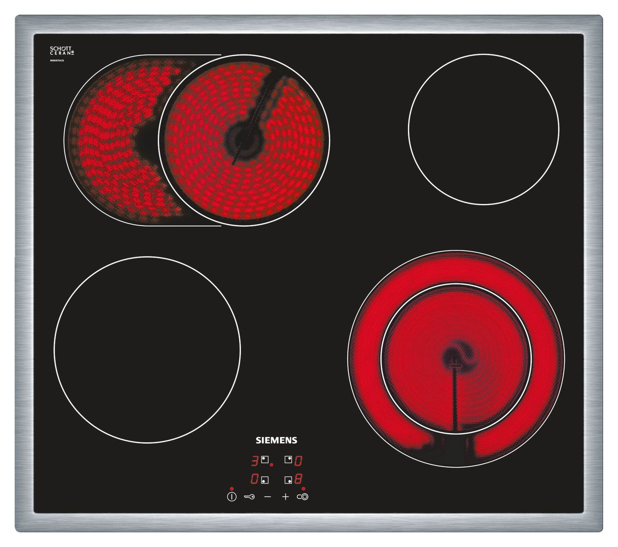 iQ300 ET645HN17E autarkes 60cm Glaskeramik Kochfeld/Herdplatte 4 Zone(n) 
