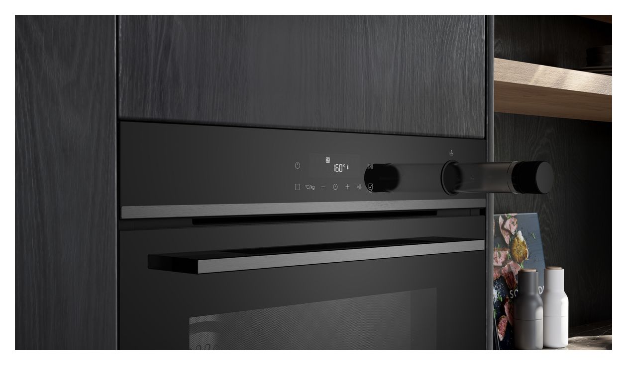 iQ300 HR472G0B3 Einbaubackofen groß Dampfgaren AutoClean (Edelstahl, Schwarz) 