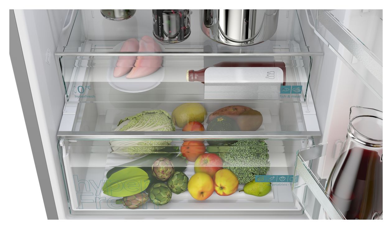 iQ300 KG49NEICU 311 l / 129 l Kühl-Gefrierkombi freistehend NoFrost 178 kWh Jahr  (Edelstahl) 