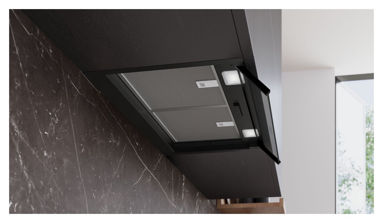 iQ300 LJ65BCC60 Abluft/Umluft Dunstabzugshaube/Esse Einbau 60 cm (Schwarz) 