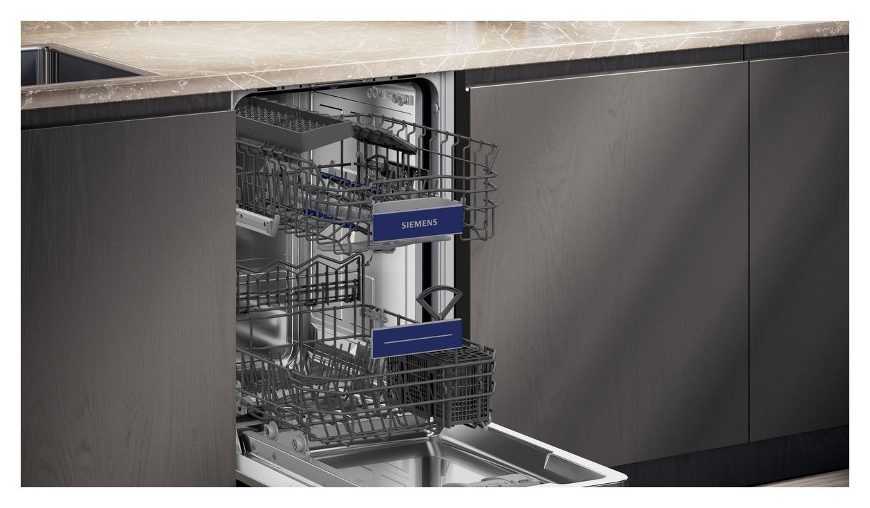iQ300 SR53ES01LD 45 cm Geschirrspüler teilintegriert (ohne Front) Leise 10 Maßgedecke aquaStop Funktion Wärmetauscher 