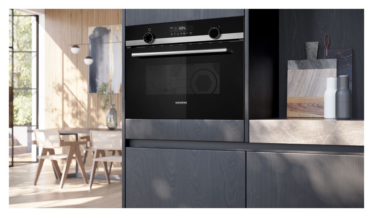 iQ500 CM585AGS1 Einbaubackofen kompakt AutoClean Mikrowelle 