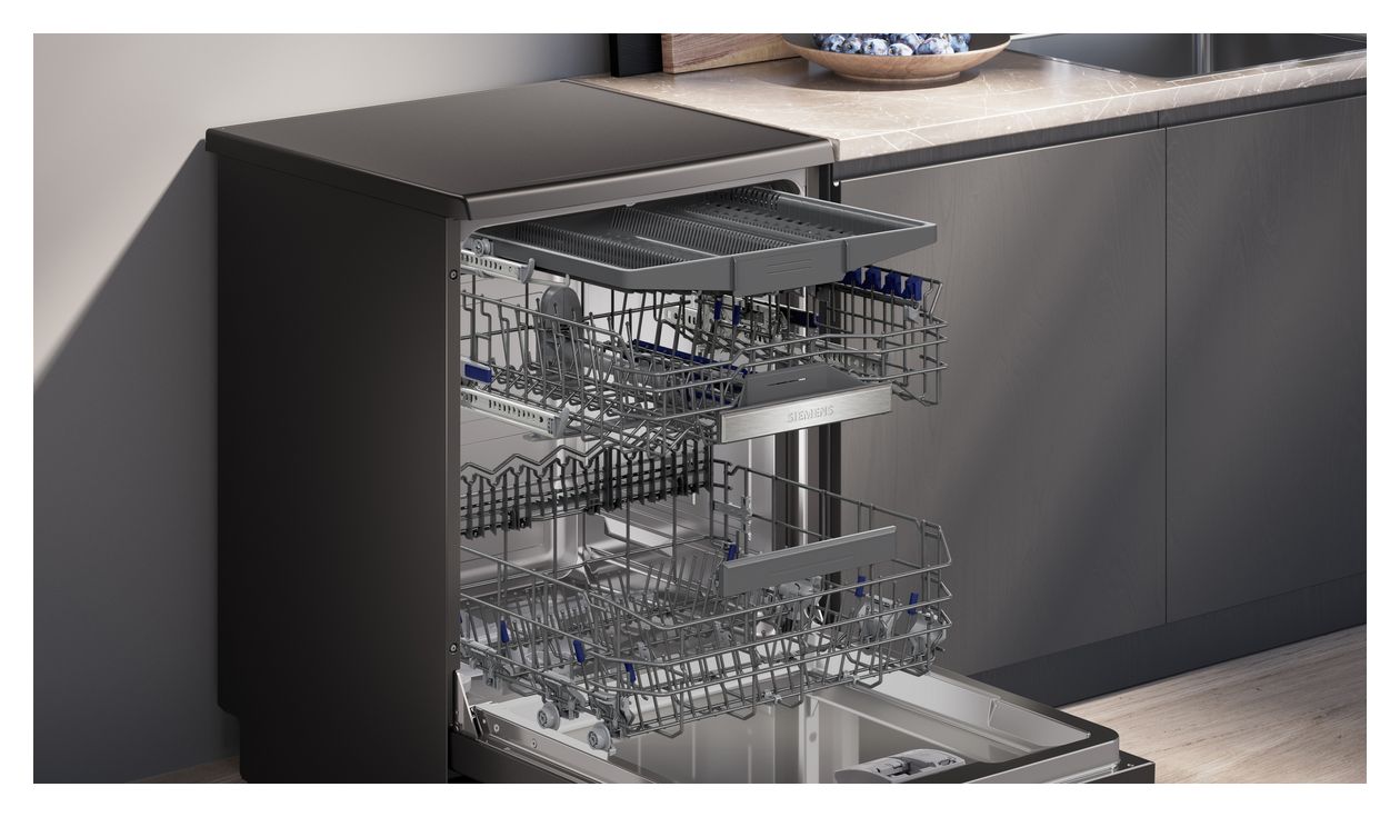 iQ500 SN25EC13CE 60 cm Geschirrspüler freistehend Sehr leise 14 Maßgedecke aquaStop Funktion Heat exchanger/Drying assistant 