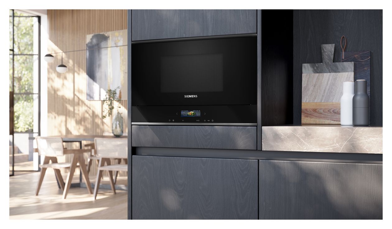 iQ700 BF722L1B1 Einbau-Mikrowelle 900 W Größe: mittel 5 Stufen (Schwarz) 