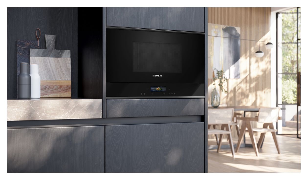 iQ700 BF722R1B1 Einbau-Mikrowelle 900 W Größe: mittel 5 Stufen (Schwarz) 