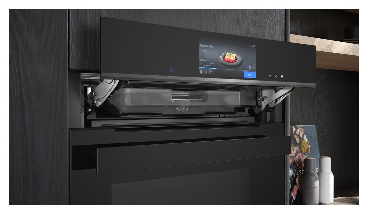 iQ700 CS938GCB2 Einbaubackofen kompakt Dampfgaren AutoClean (Schwarz) 