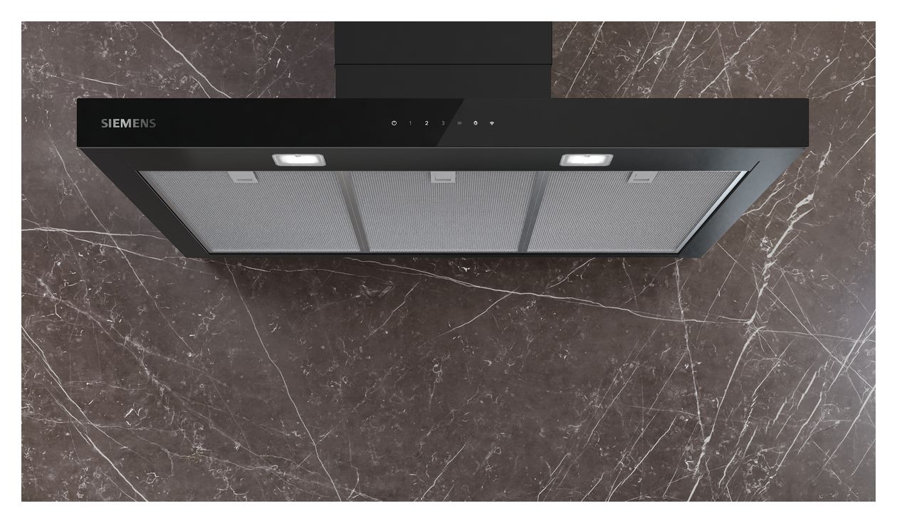 iQ500 LC97BDN60 Dunstabzugshaube Wand 90 cm Abluft/Umluft (Schwarz) 