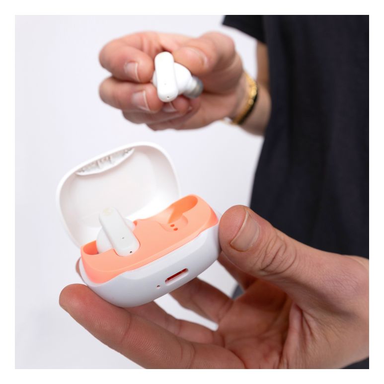 Smokin’ Buds In-Ear Bluetooth Kopfhörer Kabellos TWS IPX4  (Orange, Weiß) 
