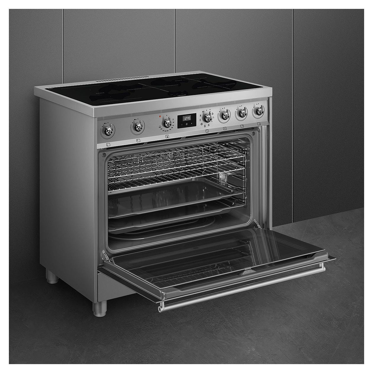 C9IMX9-1 Freistehender Herd Elektro 115 l AutoClean mit Induktions Kochfeld 