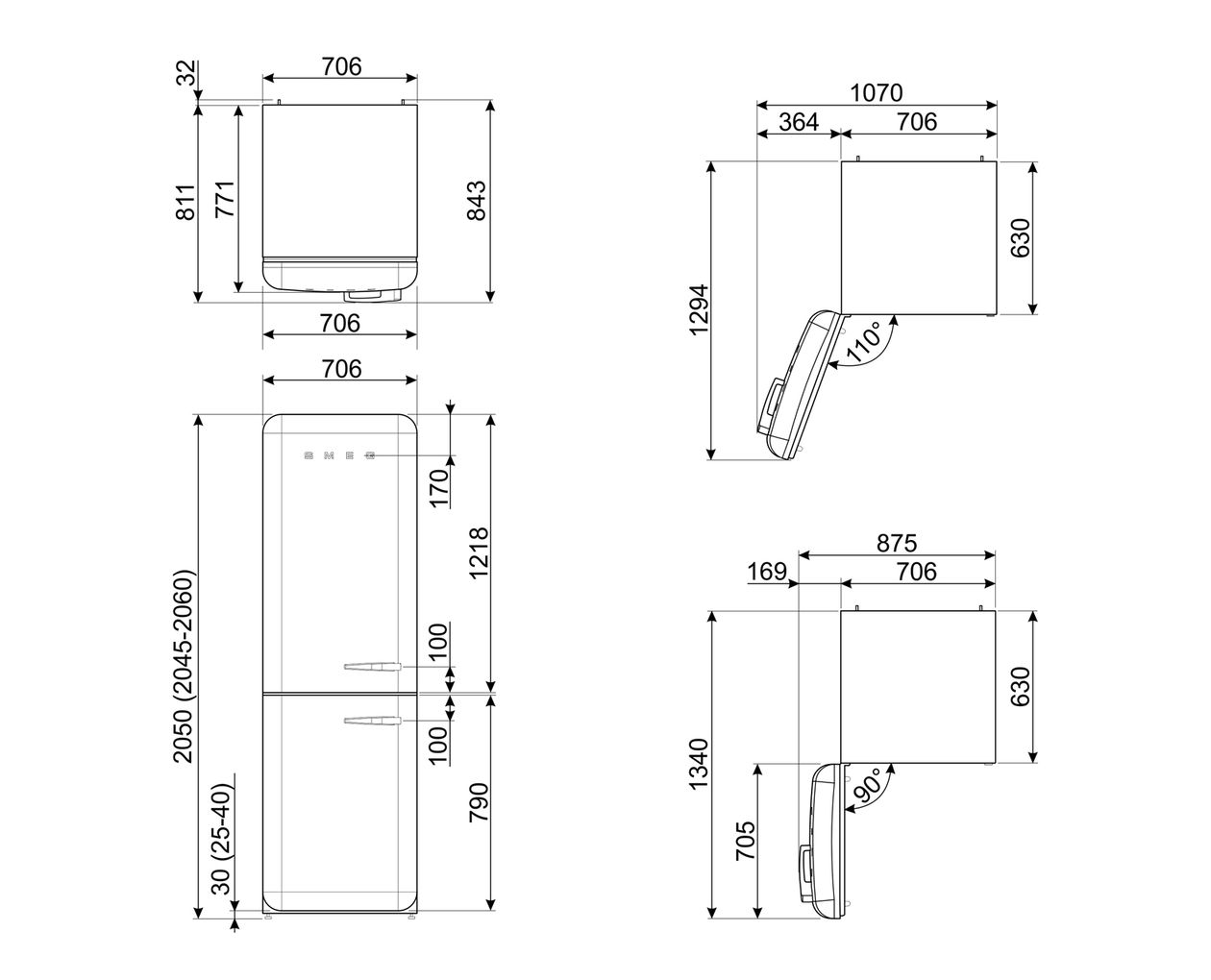 FAB38LCR6 344 l / 137 l Kühl-Gefrierkombi freistehend NoFrost 230 kWh Jahr  (Cremefarben) 
