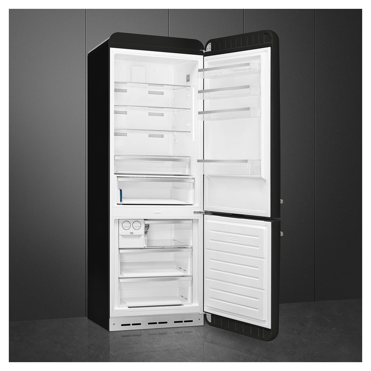 FAB38RBL6 344 l / 137 l Kühl-Gefrierkombi freistehend NoFrost 230 kWh Jahr  (Schwarz) 
