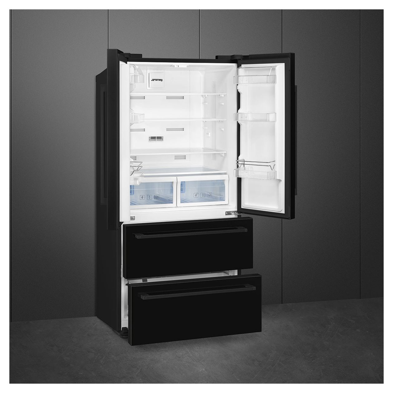 FQ55FNDE 387 l / 152 l Kühl-Gefrierkombi freistehend NoFrost 302 kWh Jahr  (Schwarz) 