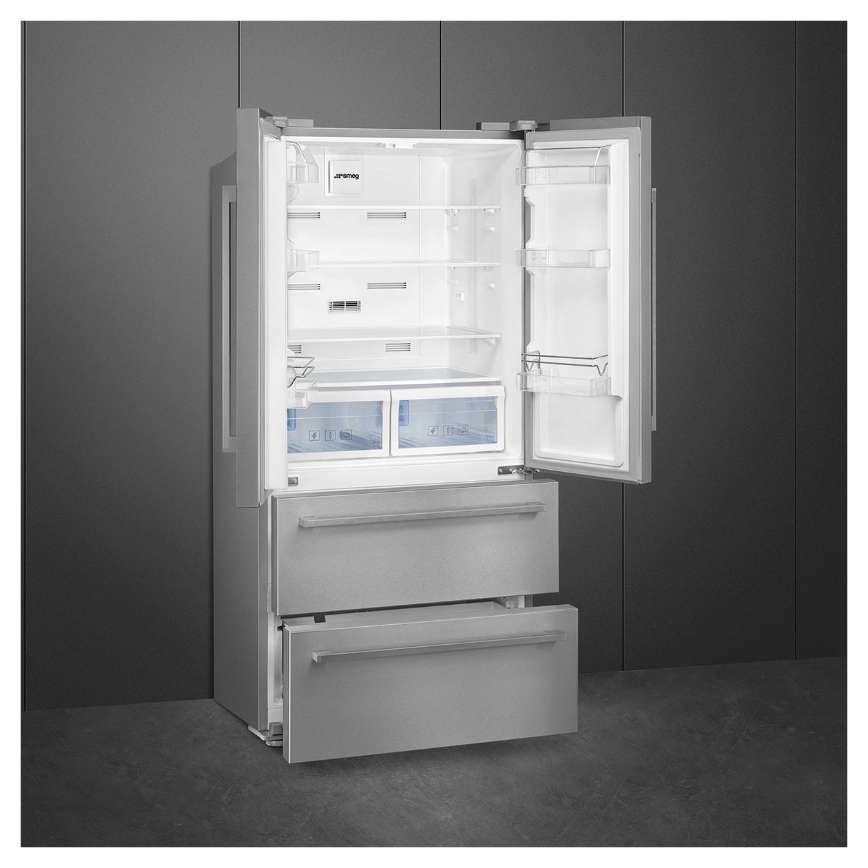 FQ55FXDE 387 l / 152 l Kühl-Gefrierkombi freistehend NoFrost 302 kWh Jahr  (Edelstahl) 