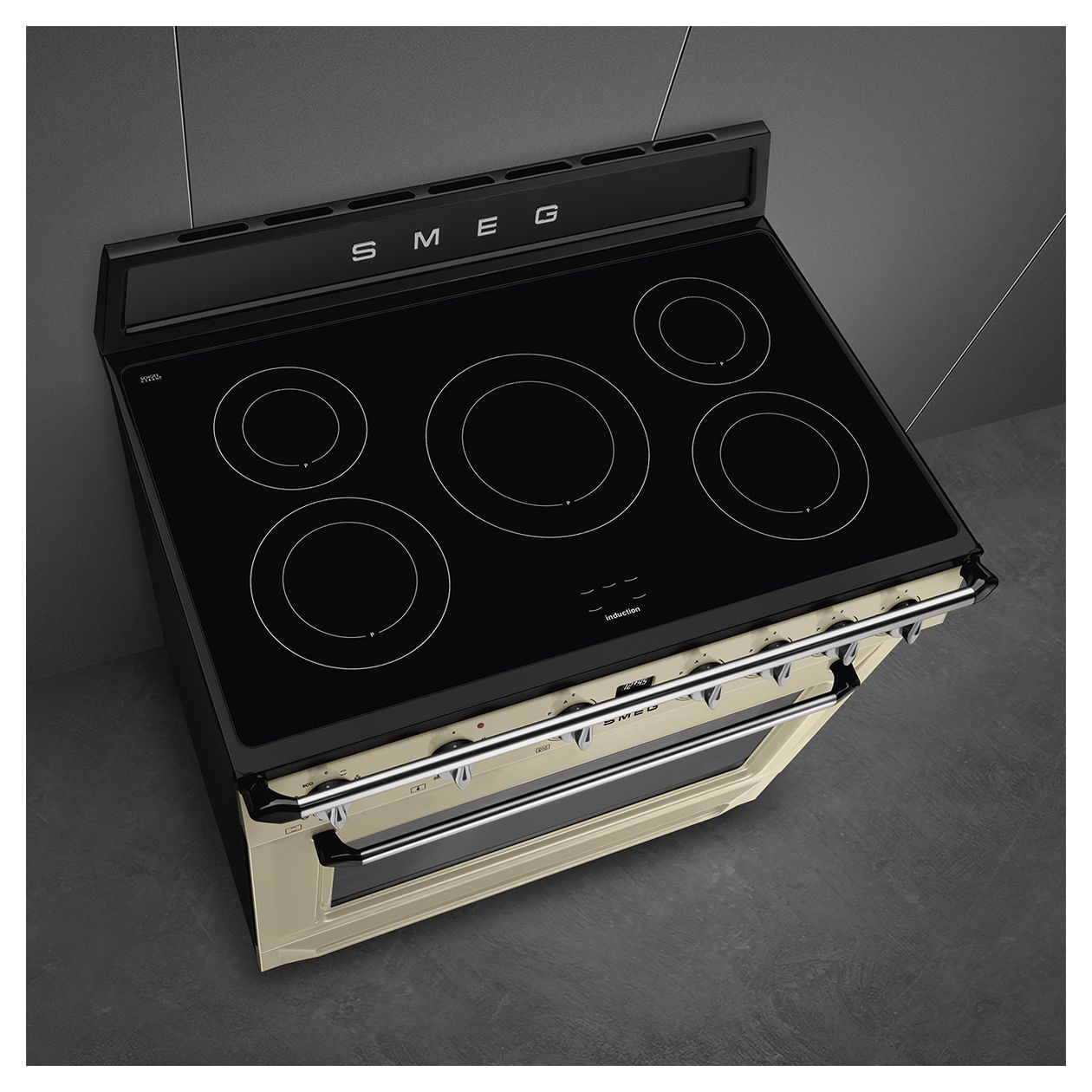TR90IMP Freistehender Herd Elektro 115 l Zweikreis-Grill mit fester Rate 9 Beheizungsarten AutoClean mit Induktions Kochfeld 