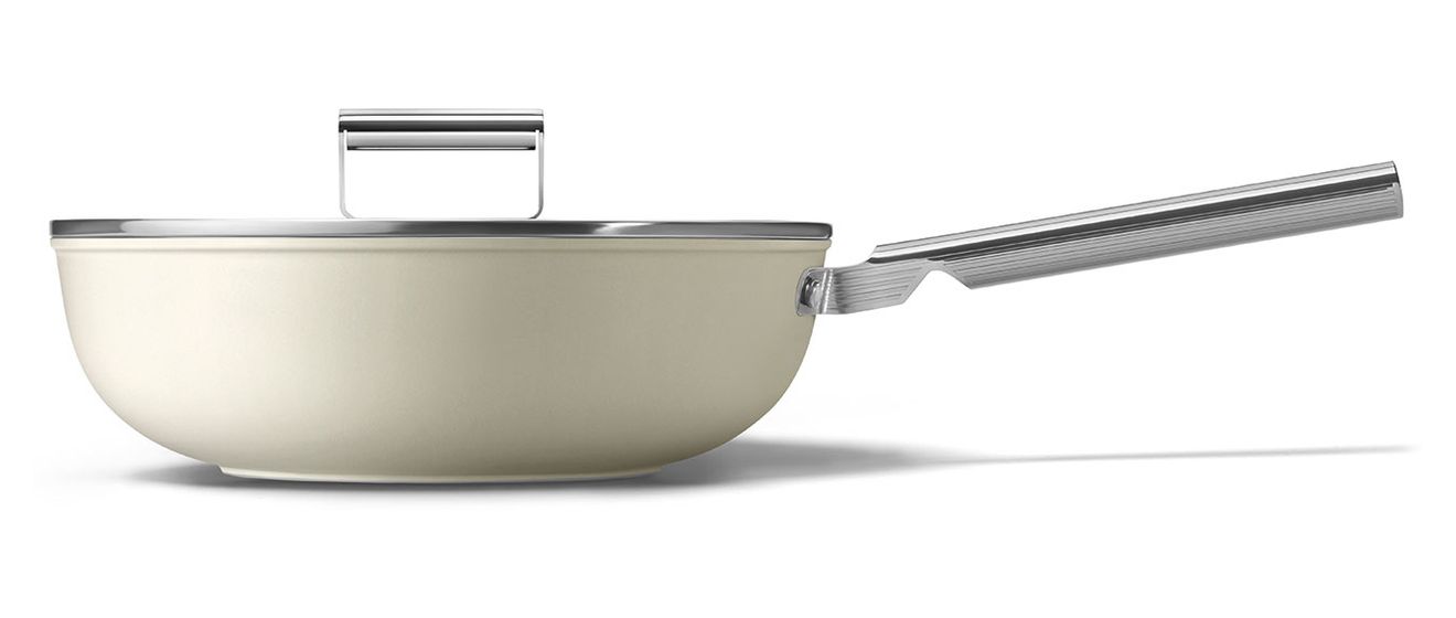 WOF3002CRM Wok 50's Style 30 cm Keramik beschichtet für alle Herdplatten und Backöfen bis 250° Spülmaschinengeeignet 