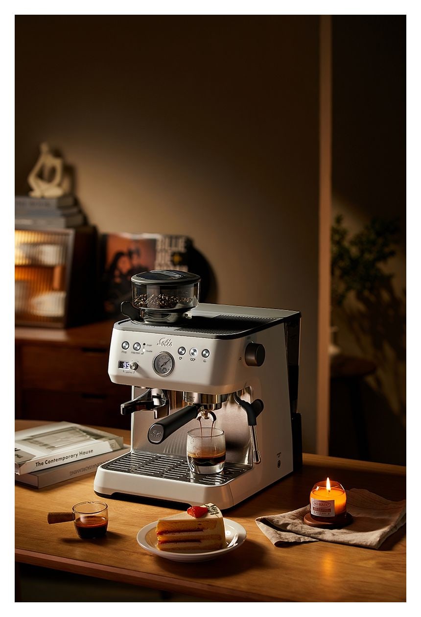 1019 Perfetta Grind & Infuse Siebträger Kaffeemaschine 1645 W  (Weiß) 
