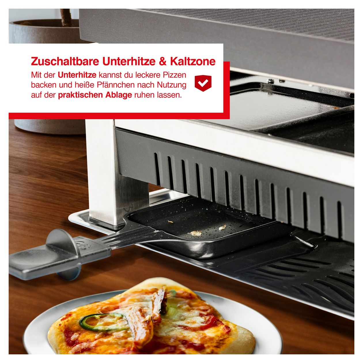 791  Raclette Tischgrill 4-in-1 2 Zone(n) 1400 W mit 280 x 570 mm Fläche  (Schwarz) 