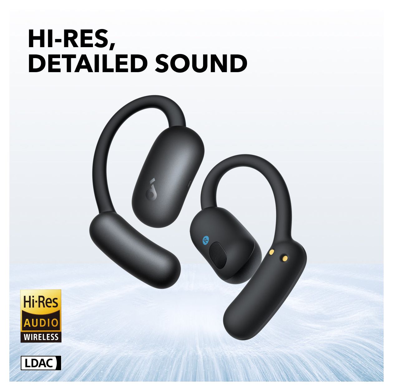 AeroFit 2 Ohraufliegender Bluetooth Kopfhörer kabellos IP55  (Schwarz) 