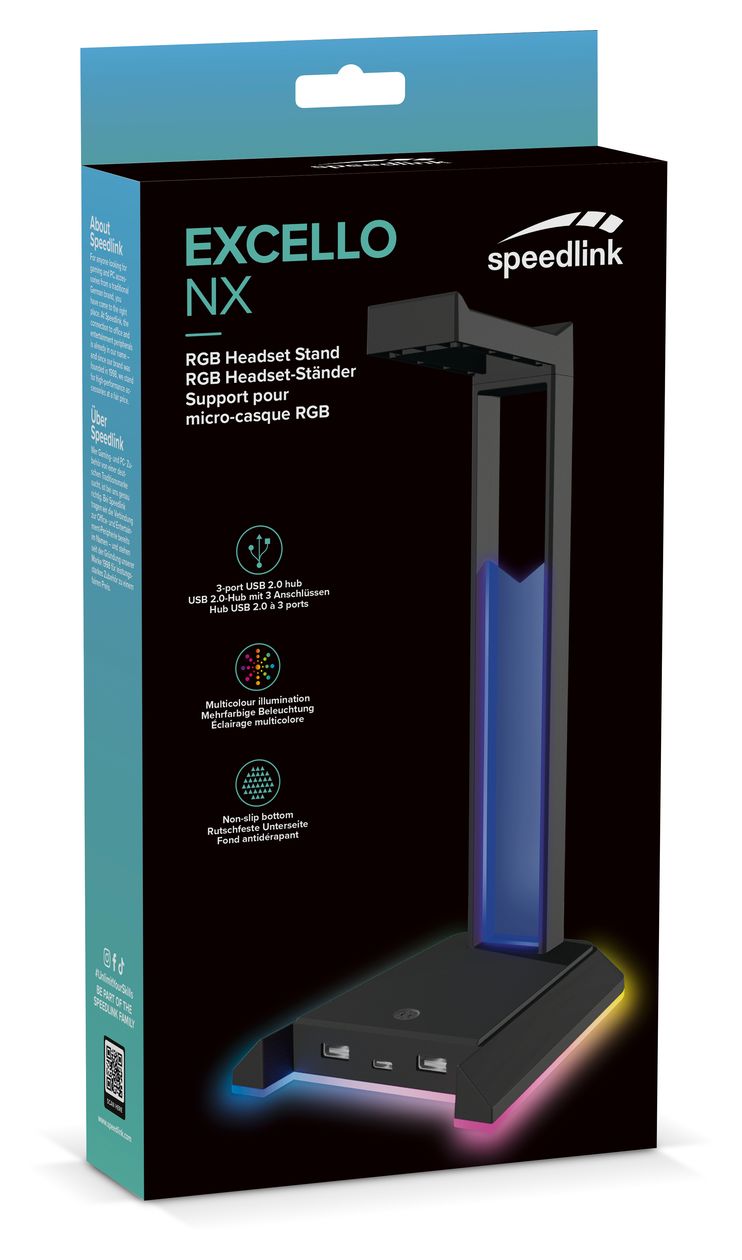 EXCELLO NX RGB Headset-Ständer  (Schwarz) 