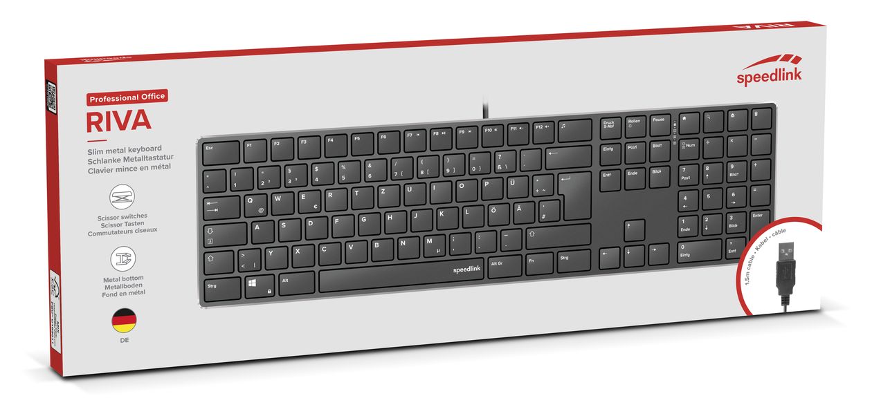 SL-640010 Büro Tastatur USB  (Schwarz) 