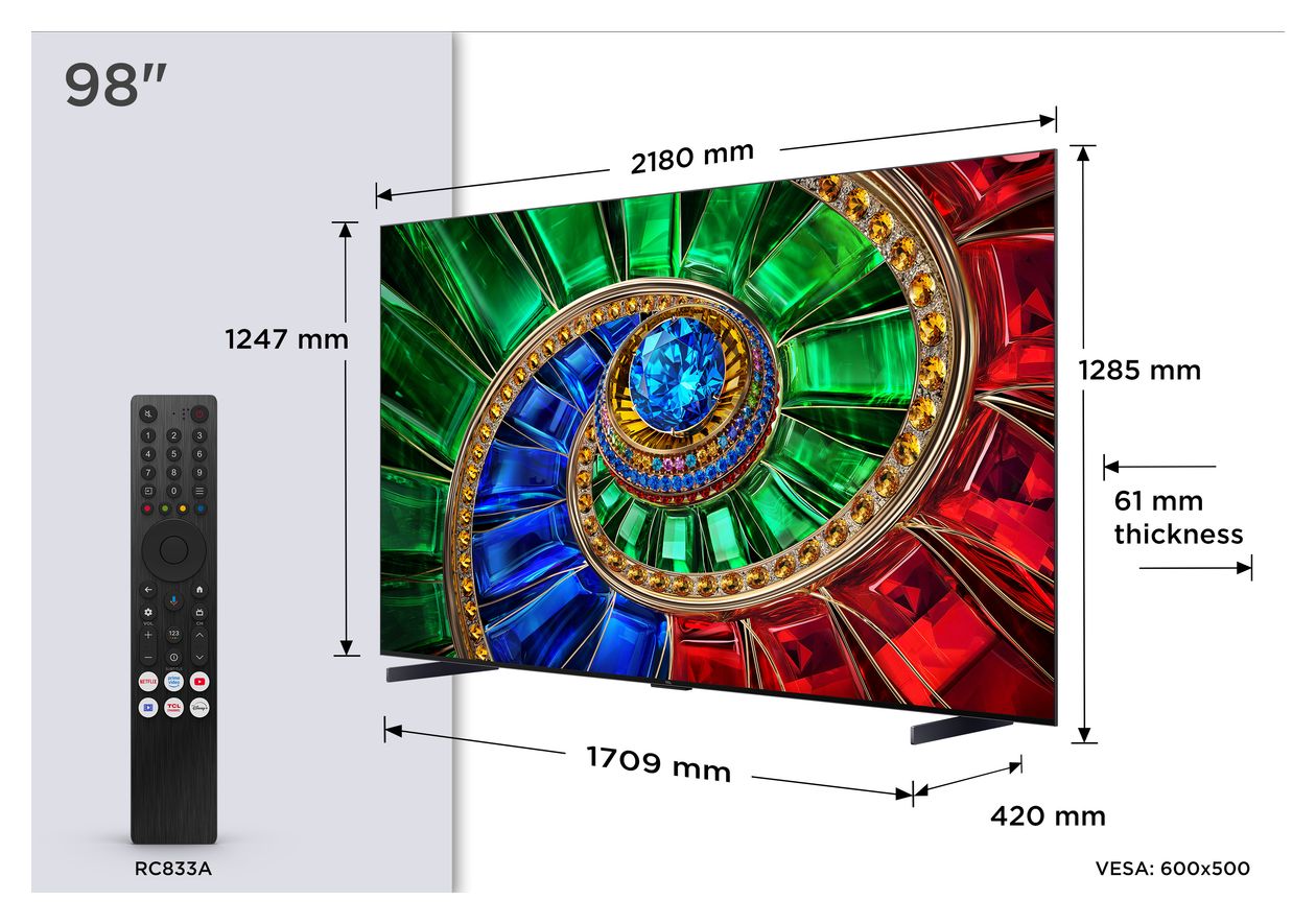 98RM7L RGB-Mini LED 2,49 m (98 Zoll) Fernseher 4K Ultra HD VESA 600 x 500 mm 