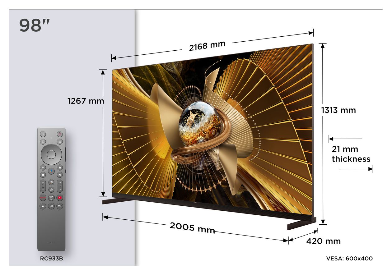 98X11L SQD-Mini LED 2,49 m (98 Zoll) Fernseher 4K Ultra HD VESA 600 x 400 mm 