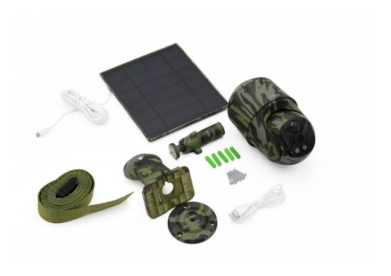 TX-290 4G PT Dome mit Solarpanel 2560 x 1440 Pixel IP-Sicherheitskamera IP65 4G Außen Nachtsicht  (Schwarz, Grün) 