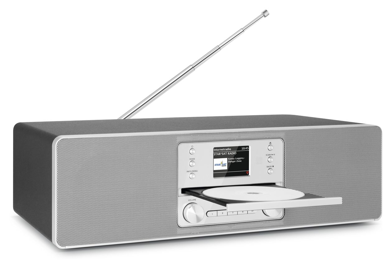 Digitradio 380CD IR Bluetooth DAB+, FM Radio Internet  (Silber) 