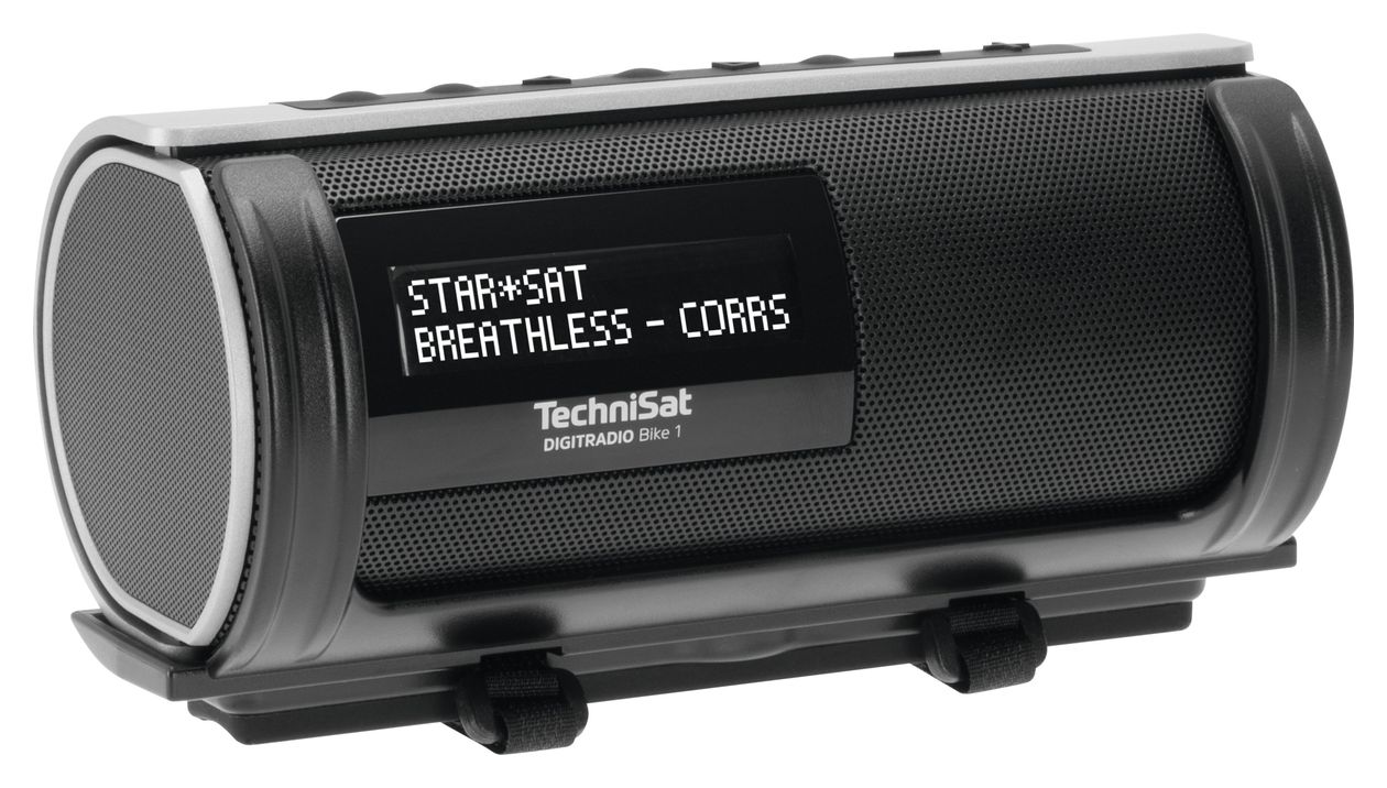 DigitRadio Bike 1 Bluetooth DAB+, FM Radio Tragbar UV-beständig, Wasserfest IP65  (Schwarz, Silber) 