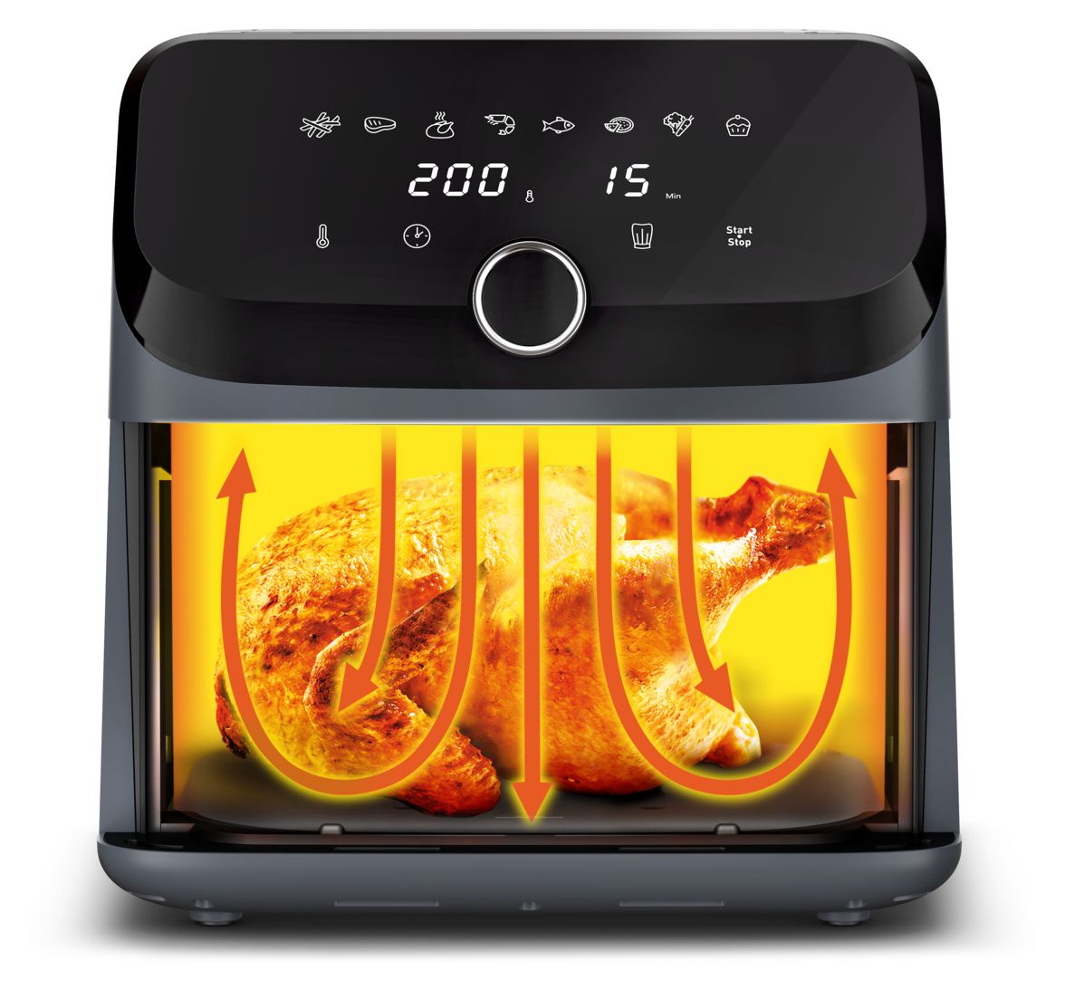 EY855BE0 Easy Fry Mega Heißluftfritteuse 7,5 l 2020 W  (Grau) 