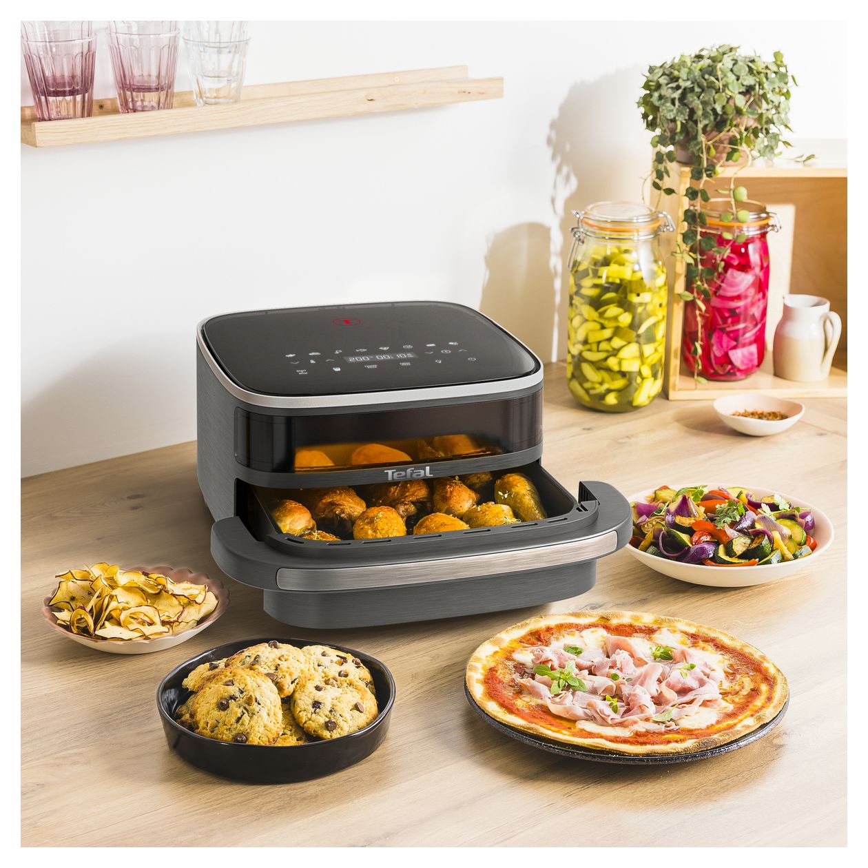 FW402HE0 Easy Fry XL Surface Heißluftfritteuse 2200 W  (Schwarz, Grau) 