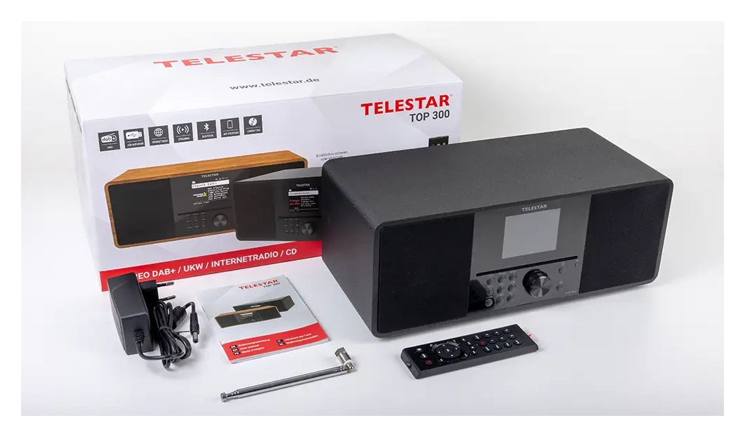 Top 300 Bluetooth DAB+, FM Radio Internet  (Schwarz) 