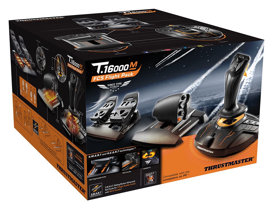 T.16000M FCS Flight Pack Analog / Digital Flugsimulation für PC  (Schwarz) 