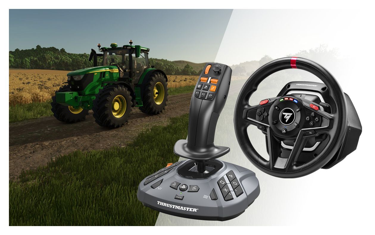 T128 SimTask Farming Pack Lenkrad + Pedale + Schalthebel für PC, PlayStation PS4, PlayStation PS5  (Schwarz) 