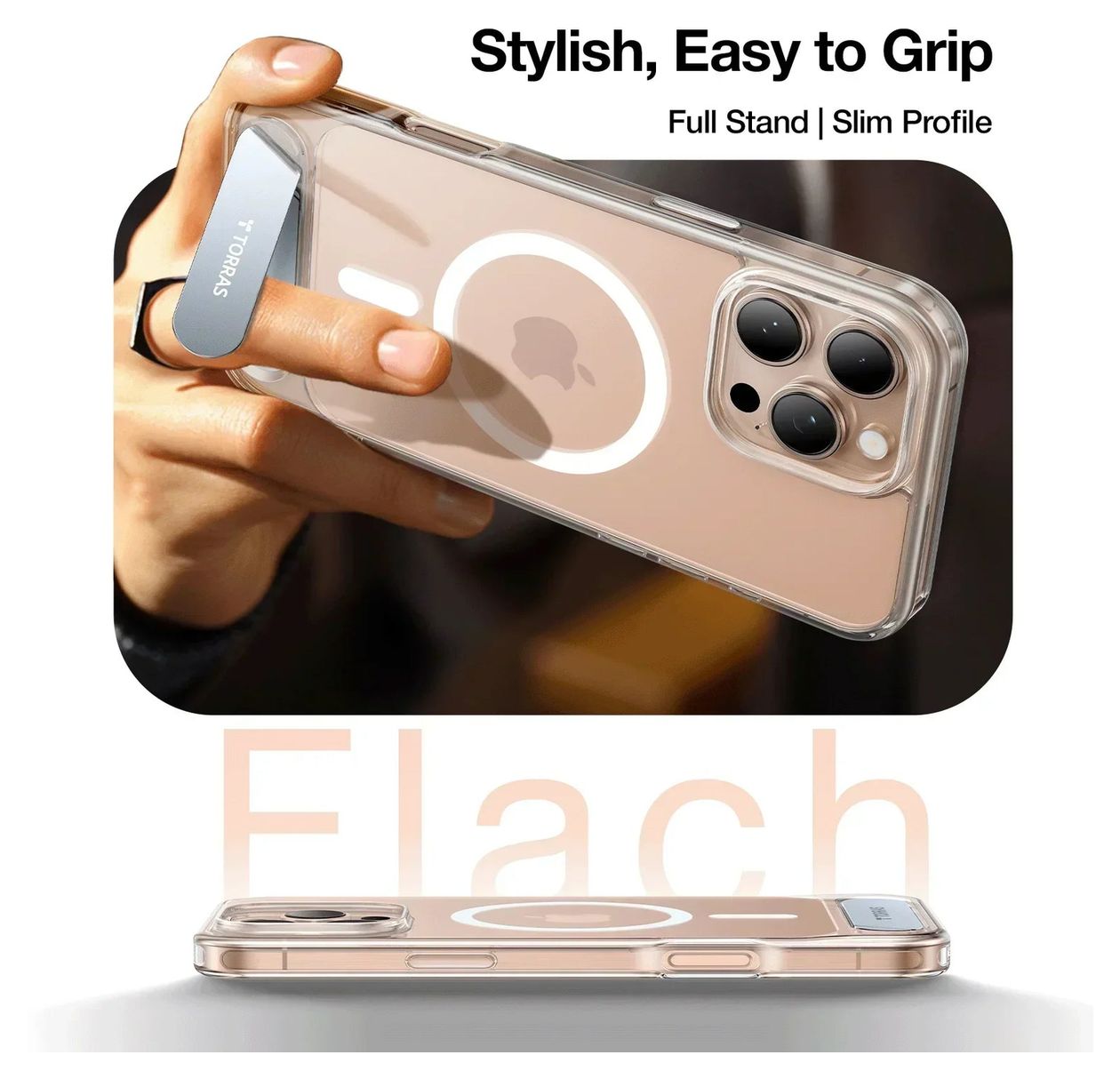 Pstand Cover für Apple iPhone 16 Pro Max  (Grau) 
