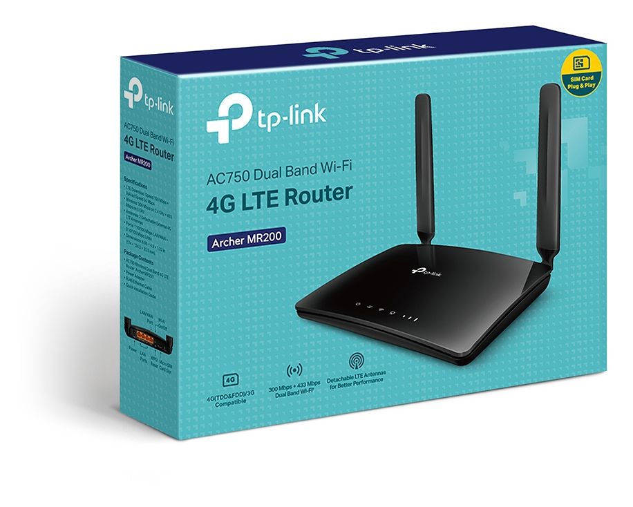 AC750 Wireless 4G LTE WiFi 5 Router Dual-Band (2,4 GHz/5 GHz) 300 Mbit/s 