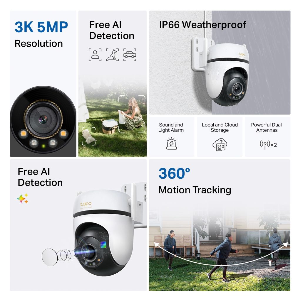 Tapo C530WS 2880 x 1620 Pixel IP-Sicherheitskamera IP66 Außen Nachtsicht  (Weiß) 