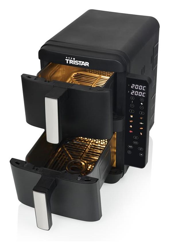 FR-9074 Doppel Heißluftfritteuse 9 l 2400 W  (Schwarz, Grau) 