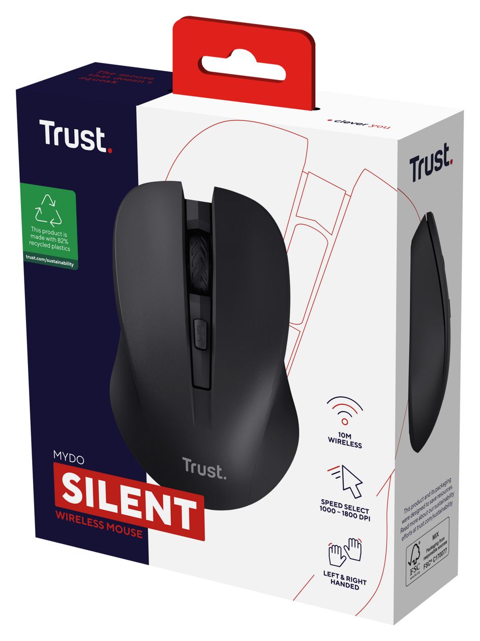 Mydo 1800 DPI Büro Maus Optisch  (Schwarz) 