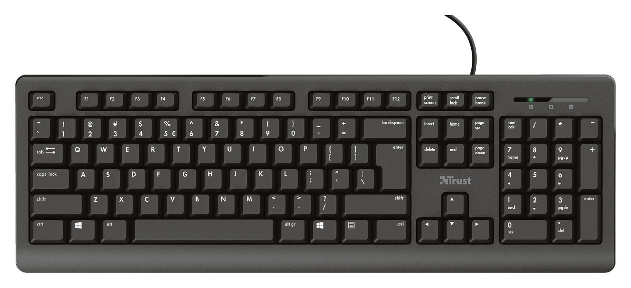 Primo 4 in 1 Home Office Set Büro Tastatur USB  (Schwarz) 