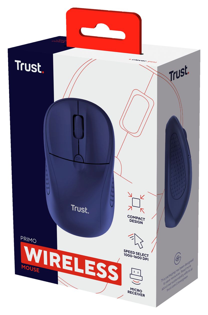 Primo 1600 DPI Reisen Maus Optisch  (Blau) 