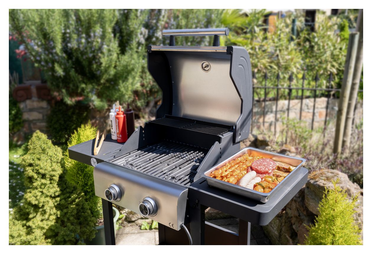 58595 Barbecue Grill-Wagen Buddy 2600 W  (Schwarz, Edelstahl) 