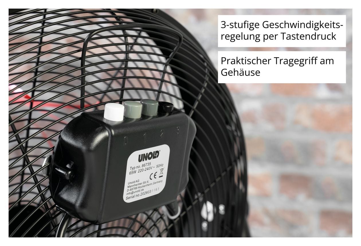 Windmaschine Black Steel Turmventilator Stand neigbar 41 dB  (Schwarz) 