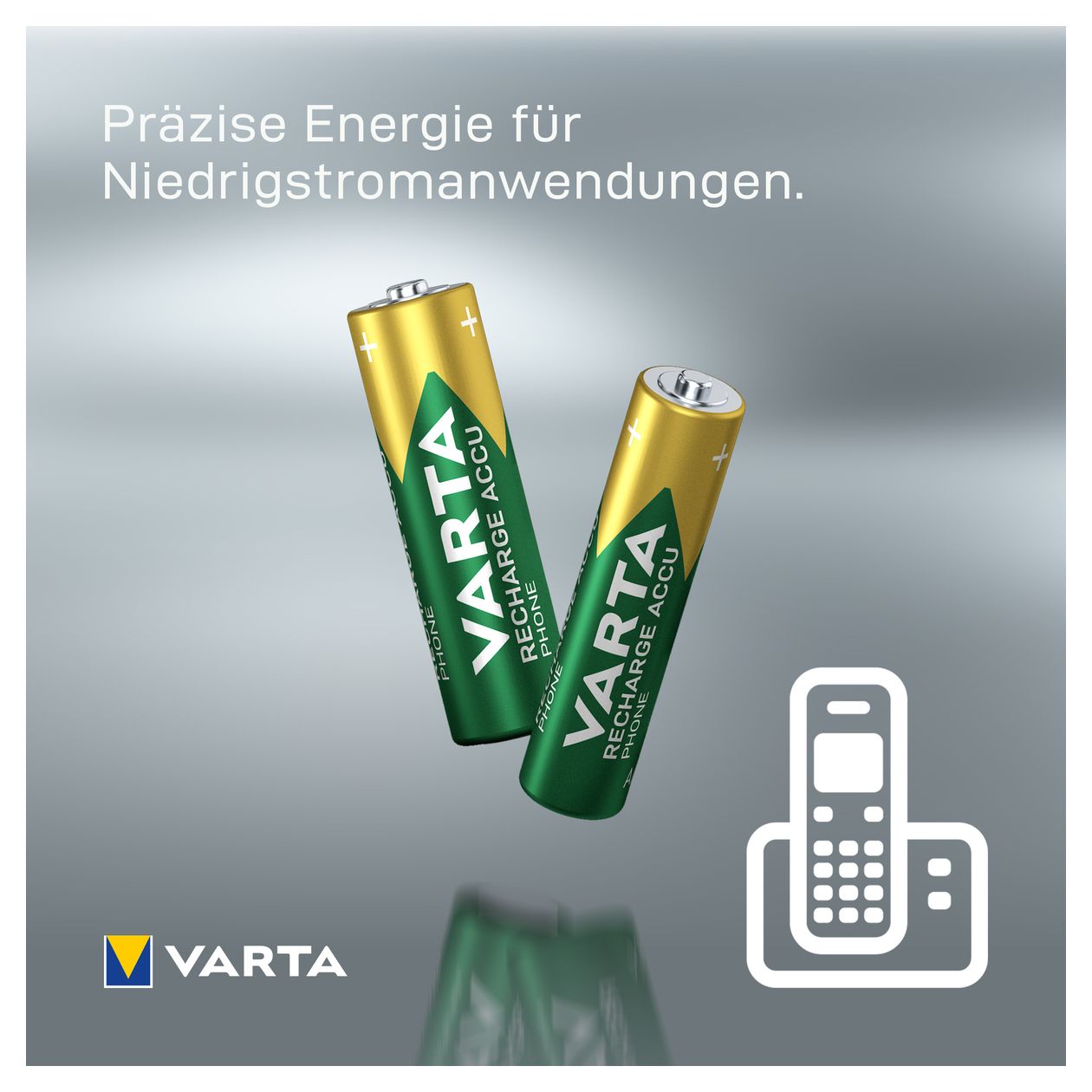 Batterien AA, wiederaufladbar, 2 Stück, Recharge Accu Phone, Akku, 1600 mAh Ni-MH, sofort einsatzbereit, geeignet für schnurlose Telefone 